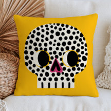 Crâne jaune à pois Halloween mignon et effrayant