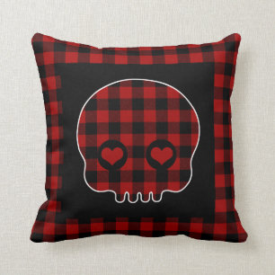 Coussin Crâne mignon de plaid de Buffalo