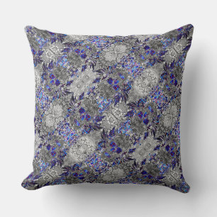 Coussin Crâne néon coloré noir blanc mignon