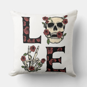 Coussin Crâne & Roses