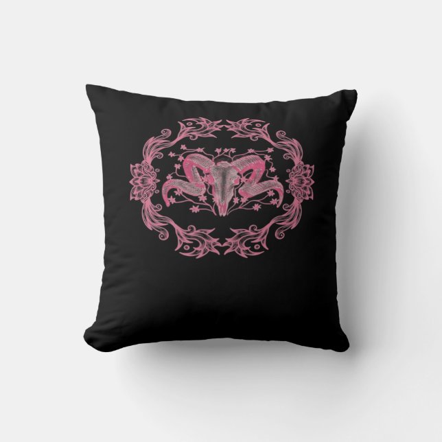 Coussin Crâne Whimsigoth esthétique (Recto)