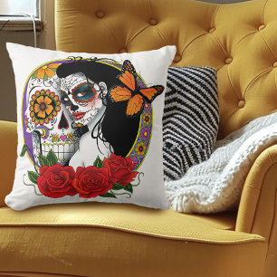 Coussin Crânes à sucre Art Nouveau