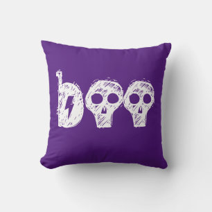 Coussin Crânes éffrayantes Boo Halloween Jeu d'oreiller
