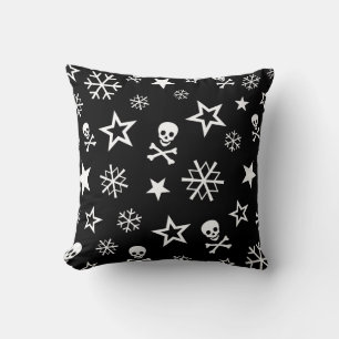 Coussin Crânes et flocons de neige Lancer l'oreiller