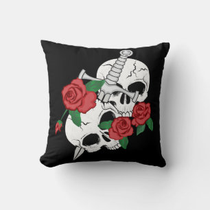 Coussin Crânes et Roses