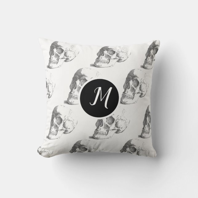 Coussin Crânes Monogramme Jeu d'oreiller (Recto)