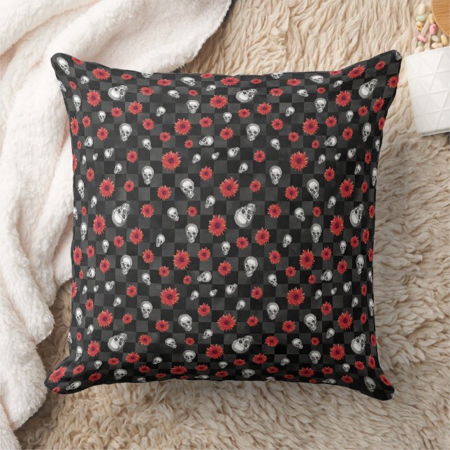 Coussin Crânes rouges et série Tournesol Conception 7 (Couverture)