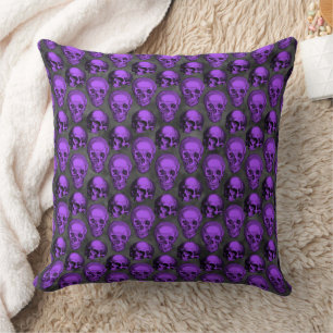 Coussin Crânes violets et série Tournesol Design 1 