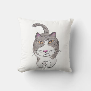 Coussin Cranky Cat Pet Doodle Art Humour Amusant