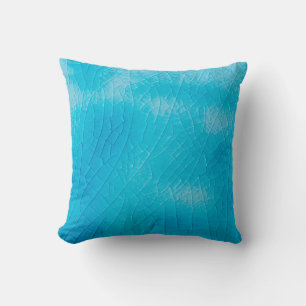 Coussin craquelure de porcelaine turquoise avec des fissur