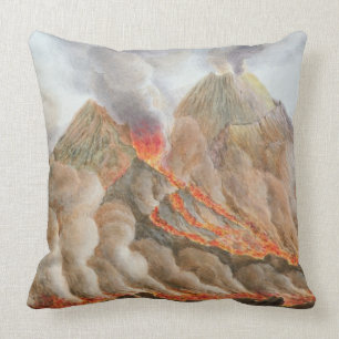 Coussin Cratère du mont Vésuve d'un dessin original