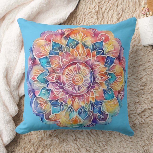 Coussin Cravate arc-en-ciel Mandala (Couverture)