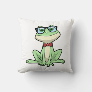 Coussin Cravate de lunettes pour étudiants Nerd grenouille
