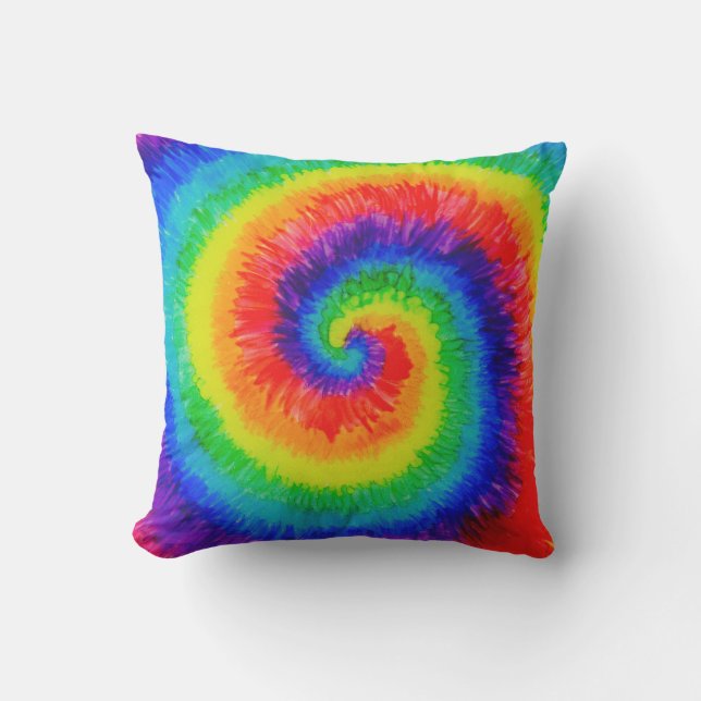 Coussin Cravate mourir arc-en-ciel dans l'encre d'alcool (Recto)