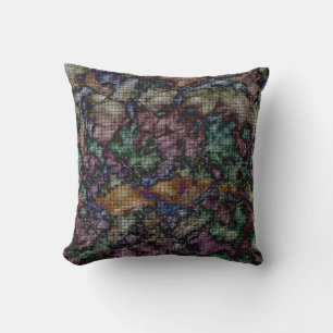 Coussin Cravate teint frayé Couleur Mosaïque Motif Petits 