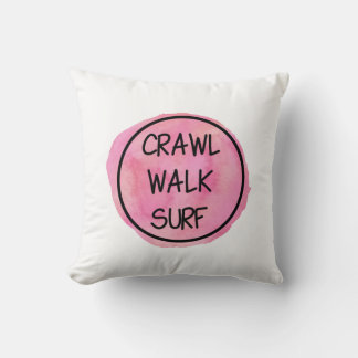 Coussin Crawl Walk Surf with Pink Design