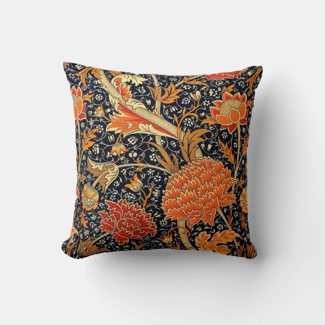 Coussin Cray, un design vintage William Morris (Recto)