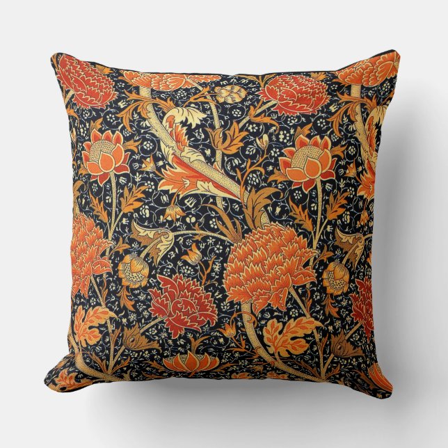 Coussin Cray, un motif de William Morris, (Recto)