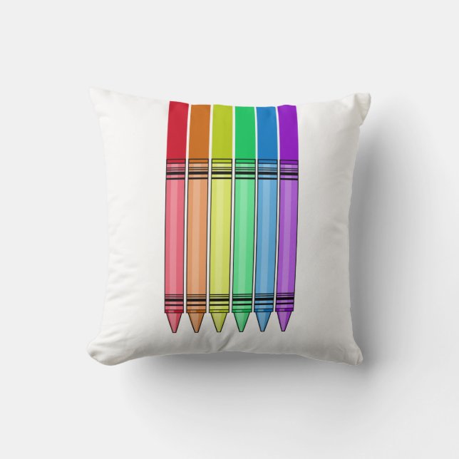 Coussin Crayon arc-en-ciel (Recto)