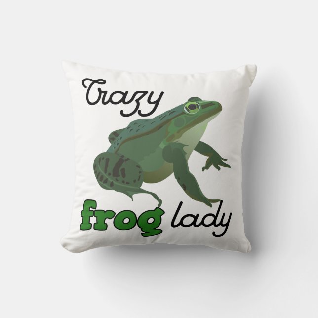 Coussin Crazy Frog Lady Frog lover gifts (Recto)