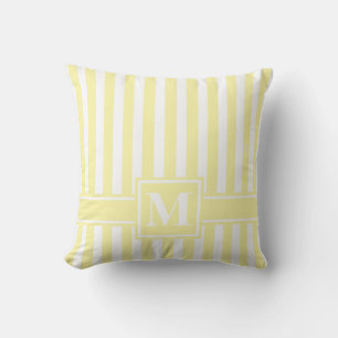 Coussin Cream Modern Stripe with monogram