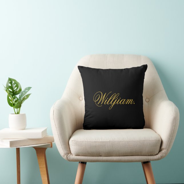 Coussin Create Your Own Custom Name on This Black (Chaise)