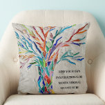 Coussin Create Your Own Inspirational/Quota motivationnel<br><div class="desc">Cette coussin unique est décorée avec une mosaïque colorée Arbre de vie. Ajoutez le devis que vous avez choisi pour personnaliser ce coussin. Cliquez sur Personnaliser pour modifier la police,  la taille de police et la couleur de police. Mosaïque originale © Michele Davies.</div>