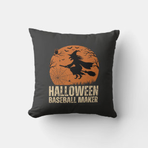 Coussin Créateur de baseball Halloween Graphique de sorciè