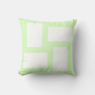 Coussin Création Abstraite Pastel Vert Citron & Blanc
