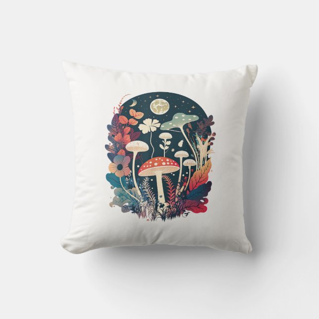 Coussin Création de champignons Aesthetic Goblincore et Co (Recto)