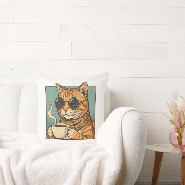 Coussin Création de style rétro pour les amateurs de chats (Canapé)
