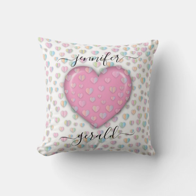 Coussin Création élégante de cœur de la Saint-Valentin (Recto)