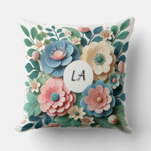 Coussin Création florale artistique mettant en vedette des