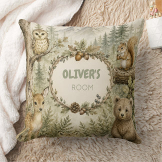 Coussin Créatures de la forêt Salle pour enfants/bébé Nom