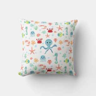 Coussin Créatures de mer sous-marines fantaisistes