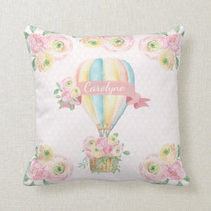 Coussin Crèche chaude florale assez rose de fille de