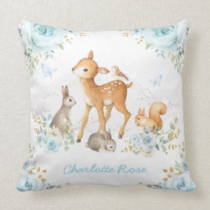 Coussin Crèche florale bleue de jolis de région boisée