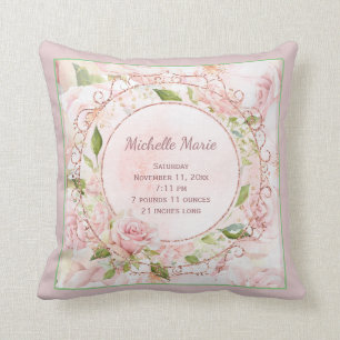 Coussin Crèche vintage de rose de rose de stat de