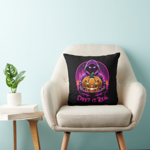 Coussin Creep it Real, Horreur Halloween illustration