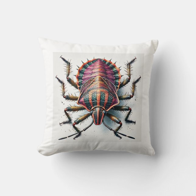 Coussin Creeping Water Bug 160724IREF216 - Watercolor (Recto)
