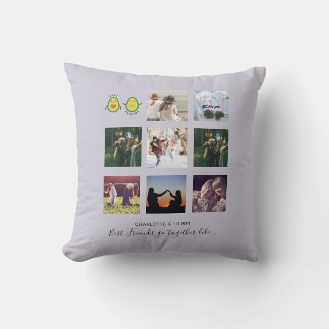 Coussin Créer des cadeaux de collage photo de Meilleure Am (Recto)