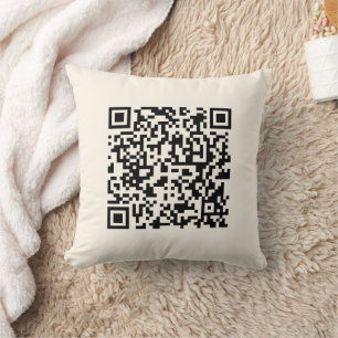 Coussin Créer instantanément un code QR   Modifiable blanc