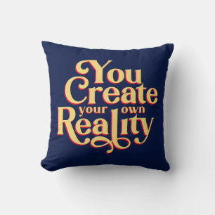 Coussin Créer la loi de la réalité de l'attraction Typogra