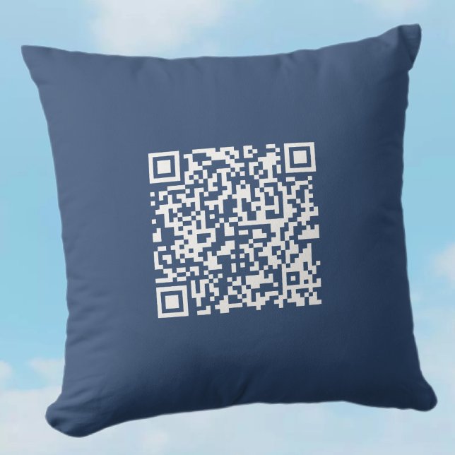 Coussin Créer un code QR analysable | Bleu de marine (Créateur téléchargé)