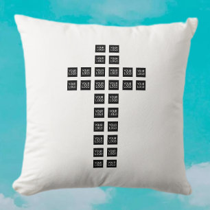 Coussin Créer un motif en croix avec n'importe quel logo o