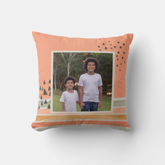 Coussin Créer votre propre photo aquarelle Boho (Recto)