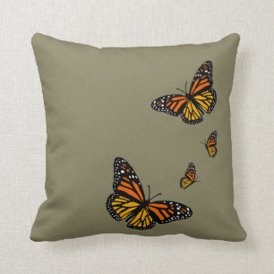 Coussin Créez un carreau de papillons de monarque de