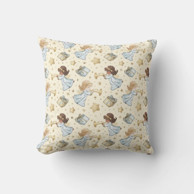 Coussin Créez vos propres anges et présentateurs de trompe (Recto)