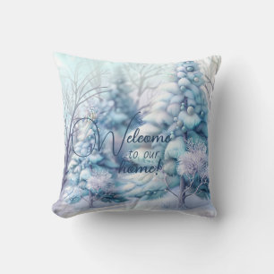 Coussin Créez vos propres arbres couverts de neige à neige