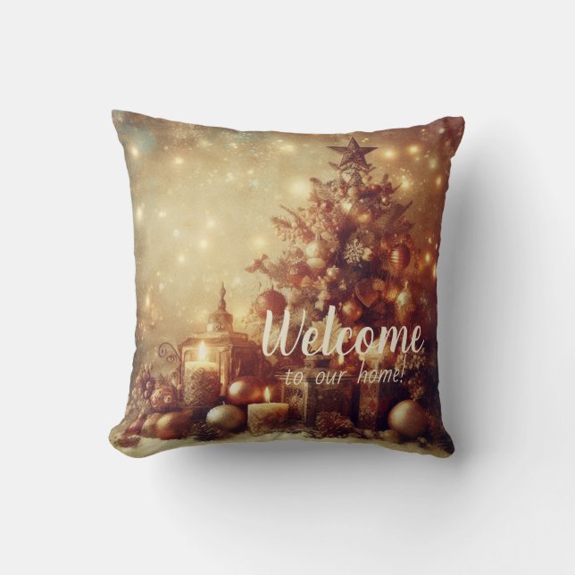 Coussin Créez vos propres bougies de Noël chaudes (Recto)